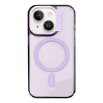 For iPhone 15 MagSafe Colorful Wavy Circle PC Hybrid TPU Phone Case